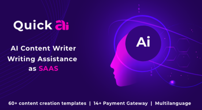 QuickAI OpenAI – ChatGPT – помощник по написанию ИИ и создатель контента как SaaS KEY